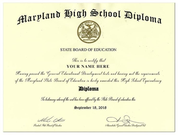 (image for) Fake Maryland GED