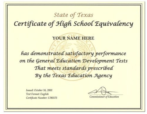 (image for) Fake Texas GED