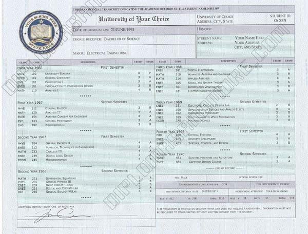 Fake Transcripts - FREE DOWNLOAD